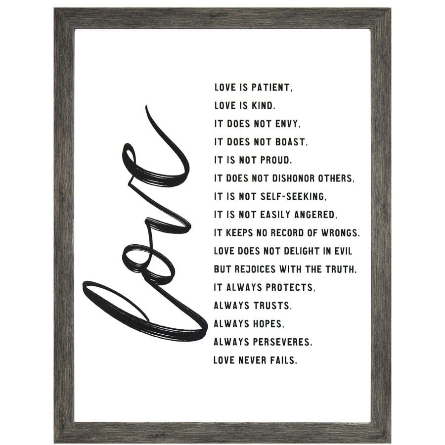 Wall Art * | 15X19 Love Inspirational Framed Art Under Glass Online Discount