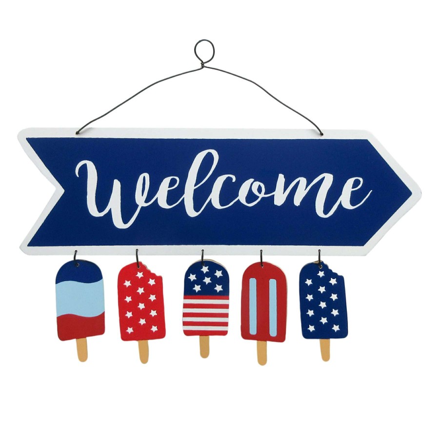 Wall Art * | Popsicle Welcome Hanging Wall Sign, 9 Latest Fashion