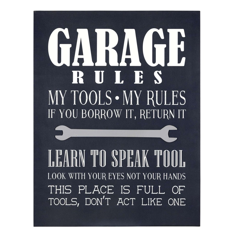 Wall Art * | 24X30 Garage Rules Wall Art New Products