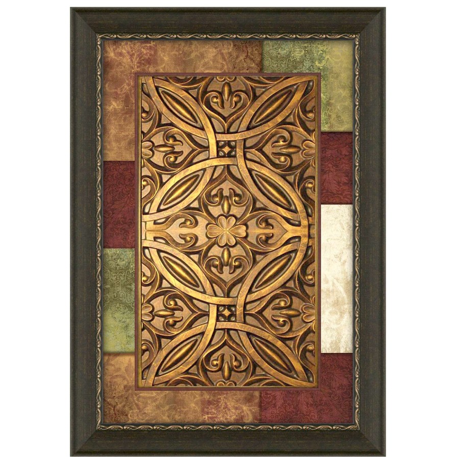 Wall Art * | 24X36 Jewel Patchwork Medallion Panel Framed Matted Under Glass Best Quality