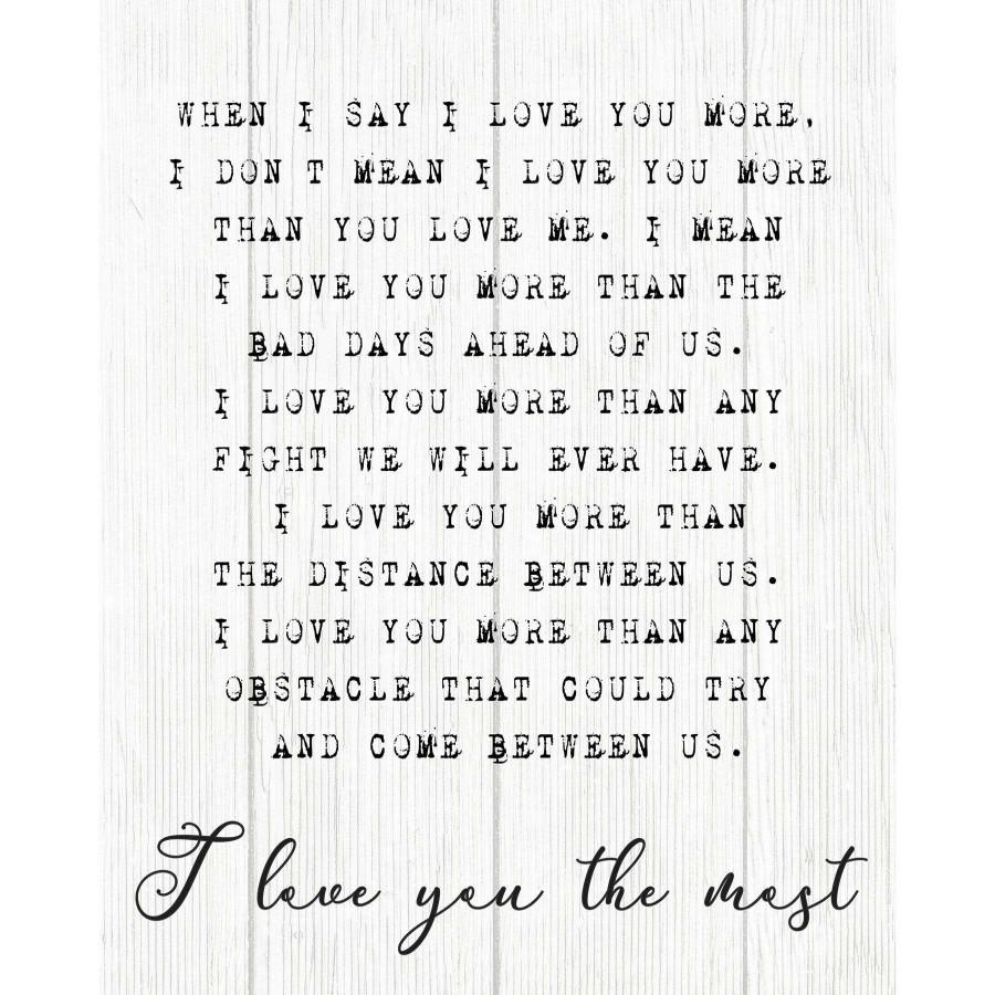 Wall Art * | I Love You The Most Canvas Wall Art, 18 24 Best Quality