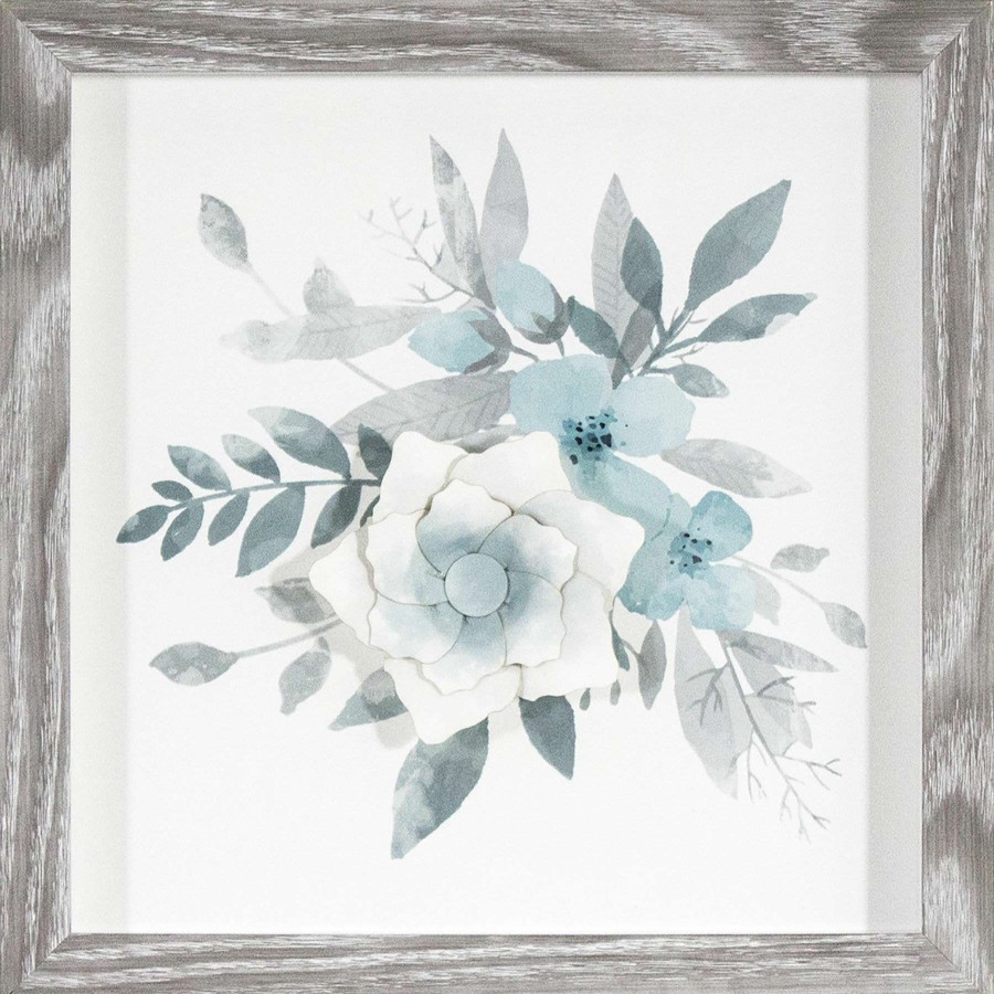 Wall Art * | Honeybloom Framed 3D Paper Flower Wall Art Under Glass, 11 11 At Low Price