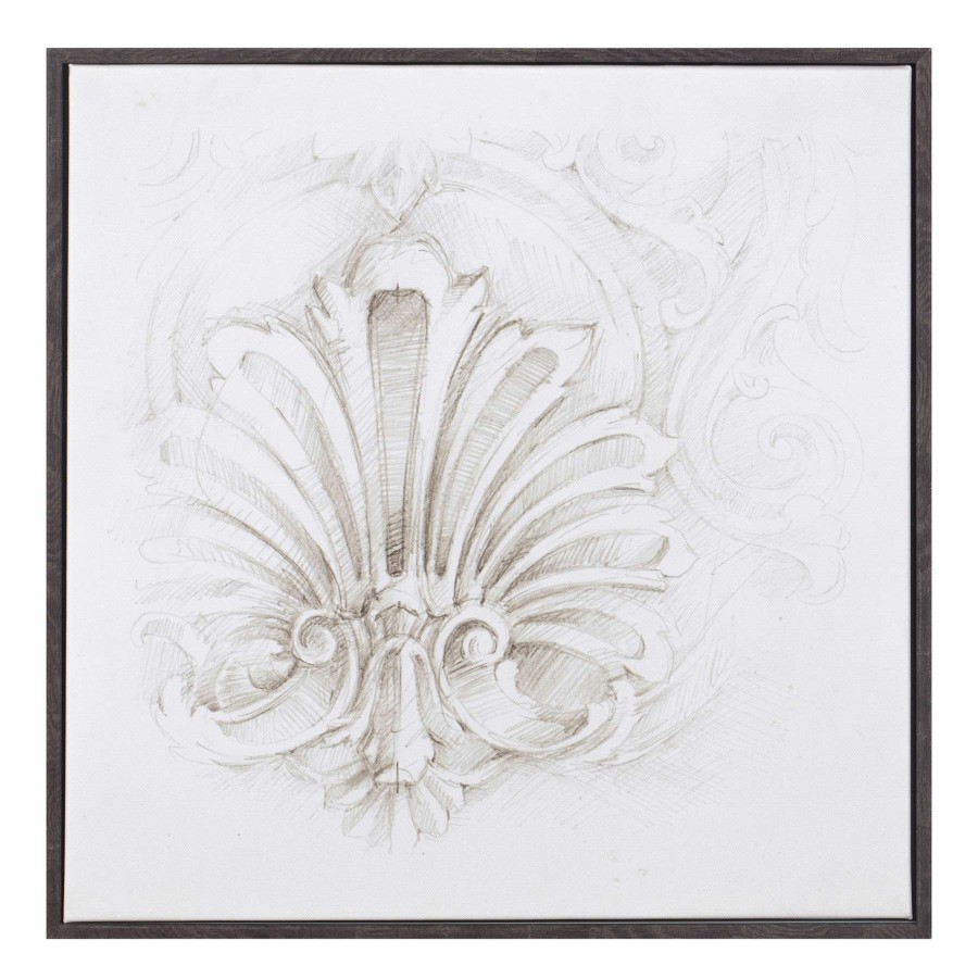 Wall Art * | Grace Mitchell Framed Fleur-De-Lis Canvas, 16 Outlet