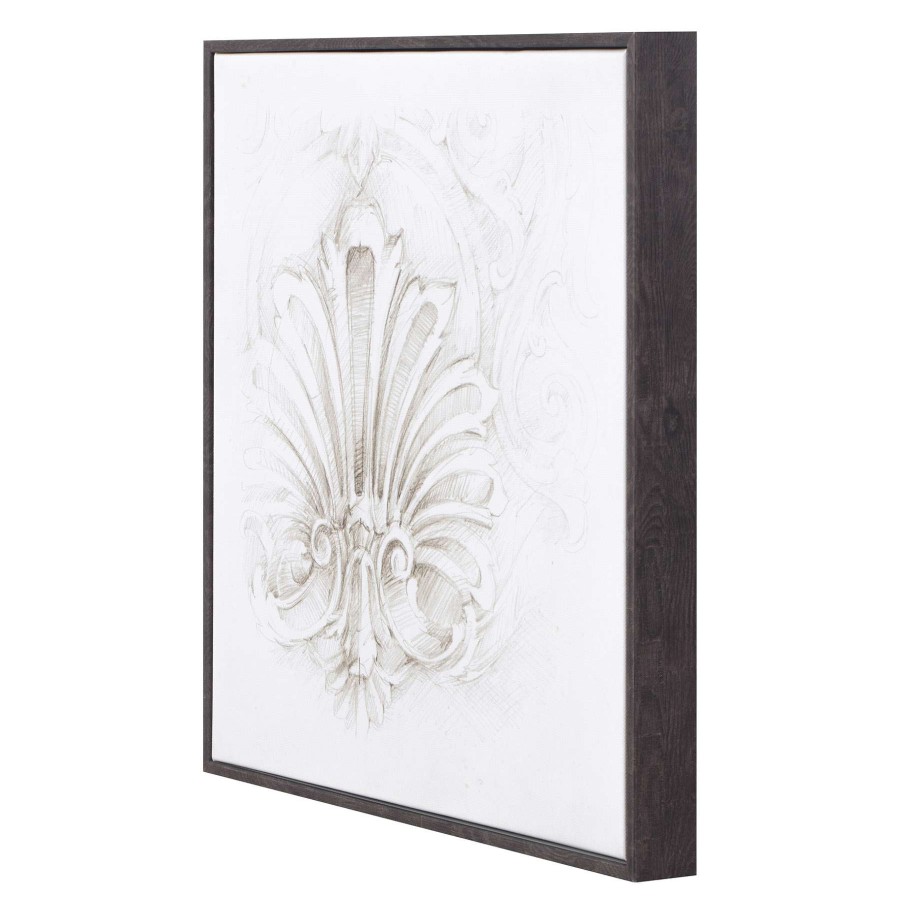 Wall Art * | Grace Mitchell Framed Fleur-De-Lis Canvas, 16 Outlet