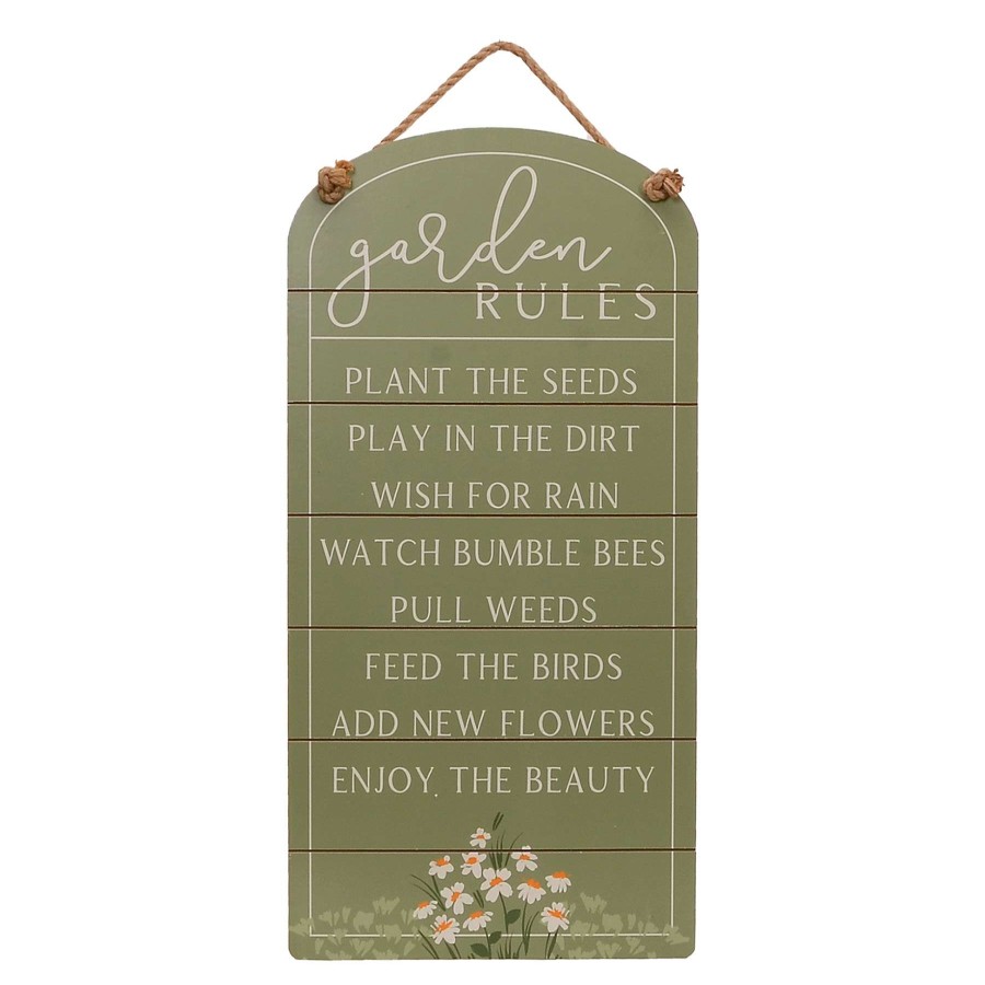 Wall Art * | Garden Rules Wall Sign, 15 30 Outlet