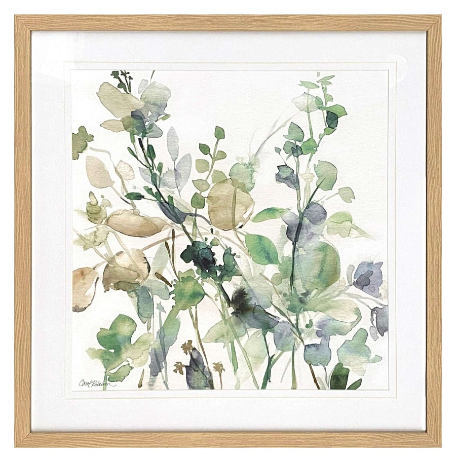 Wall Art * | Glass Framed Floral Print Wall Art, 21 Online Discount