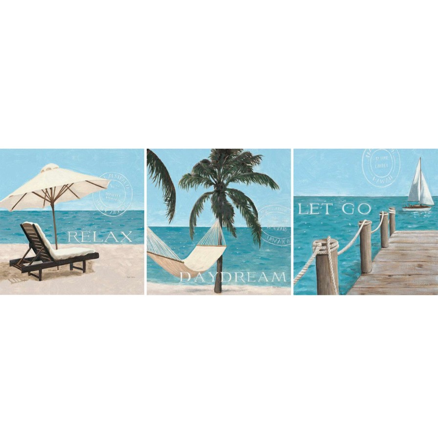 Wall Art * | 3-Piece 12 Coastal Escape Canvas Wall Art Set Promotion