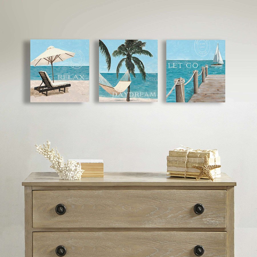 Wall Art * | 3-Piece 12 Coastal Escape Canvas Wall Art Set Promotion