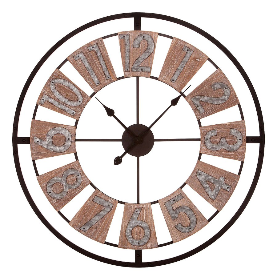 Clocks * | 30X30 Round Metal Clock Clearance