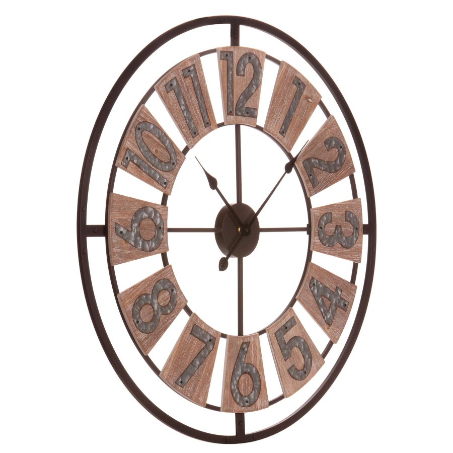 Clocks * | 30X30 Round Metal Clock Clearance