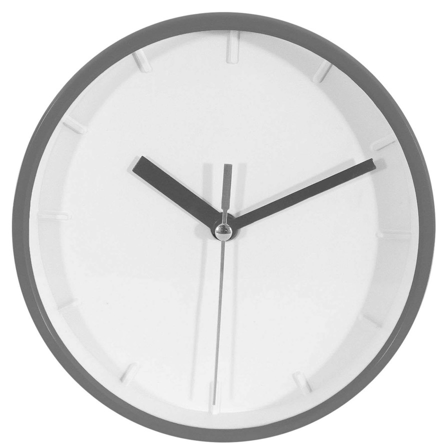 Clocks * | 6X6 Charcoal Round Accent Wall Clock Special Design