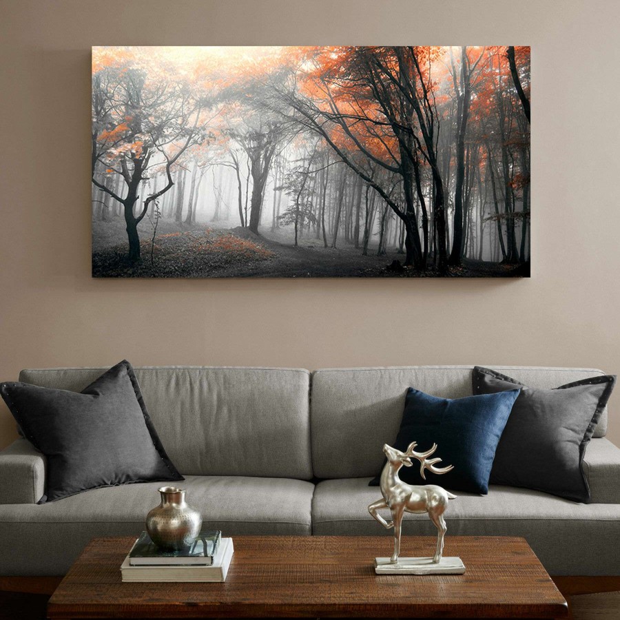 Wall Art * | Autumn Woods Canvas Wall Art, 60 36 Top Sell