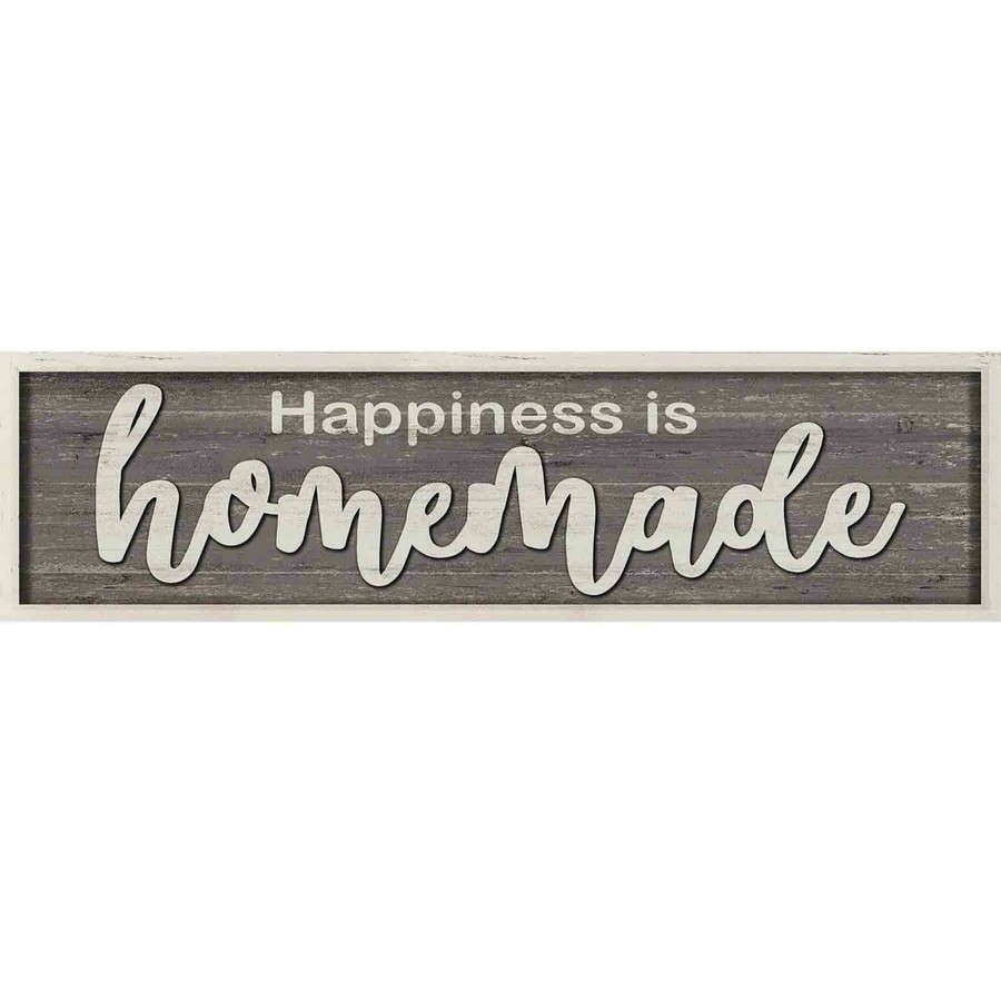 Wall Art * | 8X30 Happiness Is Homemade Framed Plaque With Lifted Word Hot Sell