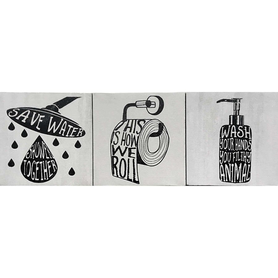 Wall Art * | 3-Piece 6 Snarky Bath Trio Foiled Canvas Art Set Outlet