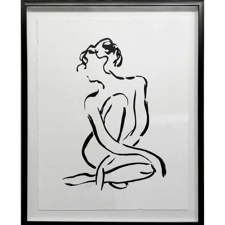 Wall Art * | 12X15 Gestural Figure Study Front Framed/Glass Art Special Style