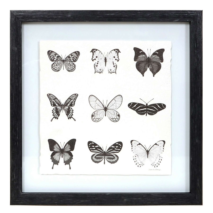 Wall Art * | Laila Ali 15X15 Framed Butterfly Print Under Glass High Quality