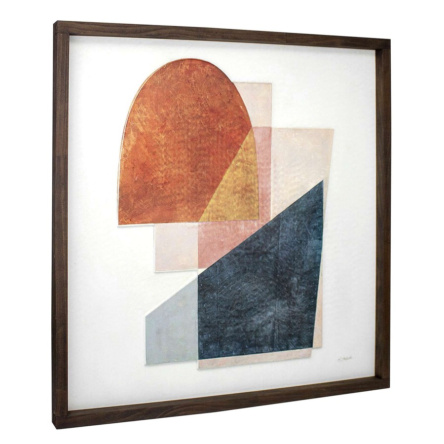 Wall Art * | 30X30 Geometric Shapes Framed Wood Wall Art At Discount Prices