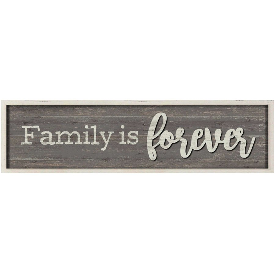 Wall Art * | 8X30 Family Is Forever Framed Textured Plaque With Lifted Word Special Style