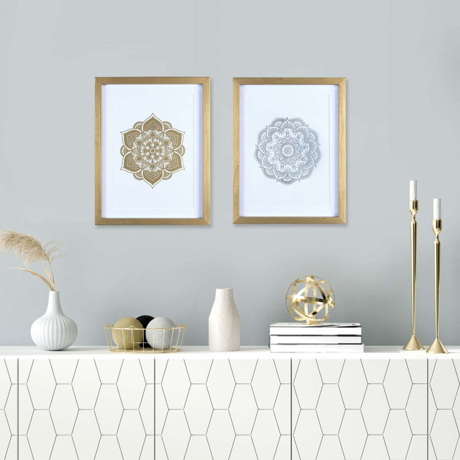 Wall Art * | Glass Framed Mandala Print Wall Art, 11 14 Best Quality