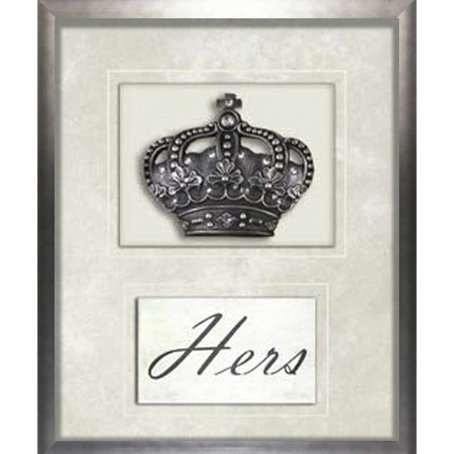 Wall Art * | 10X12 Hers Mini Crown With Jewels Matted And Framed/Glass New Arrivals