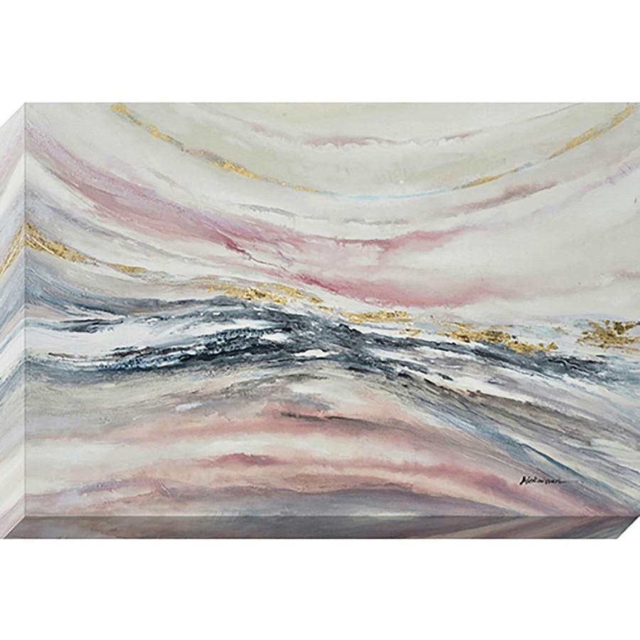 Wall Art * | 40X60 Soft Pink Abstract Wave Enhanced Canvas Best Sale