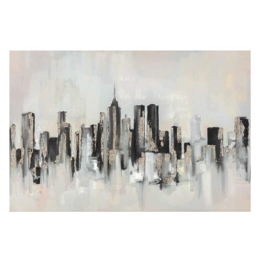 Wall Art * | 24X35 Embellished Cityscape Canvas Online Discount