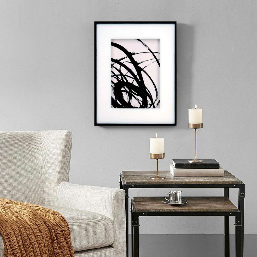 Wall Art * | Glass Framed Line Meets Curves Wall Art, 16 20 Hot Sell