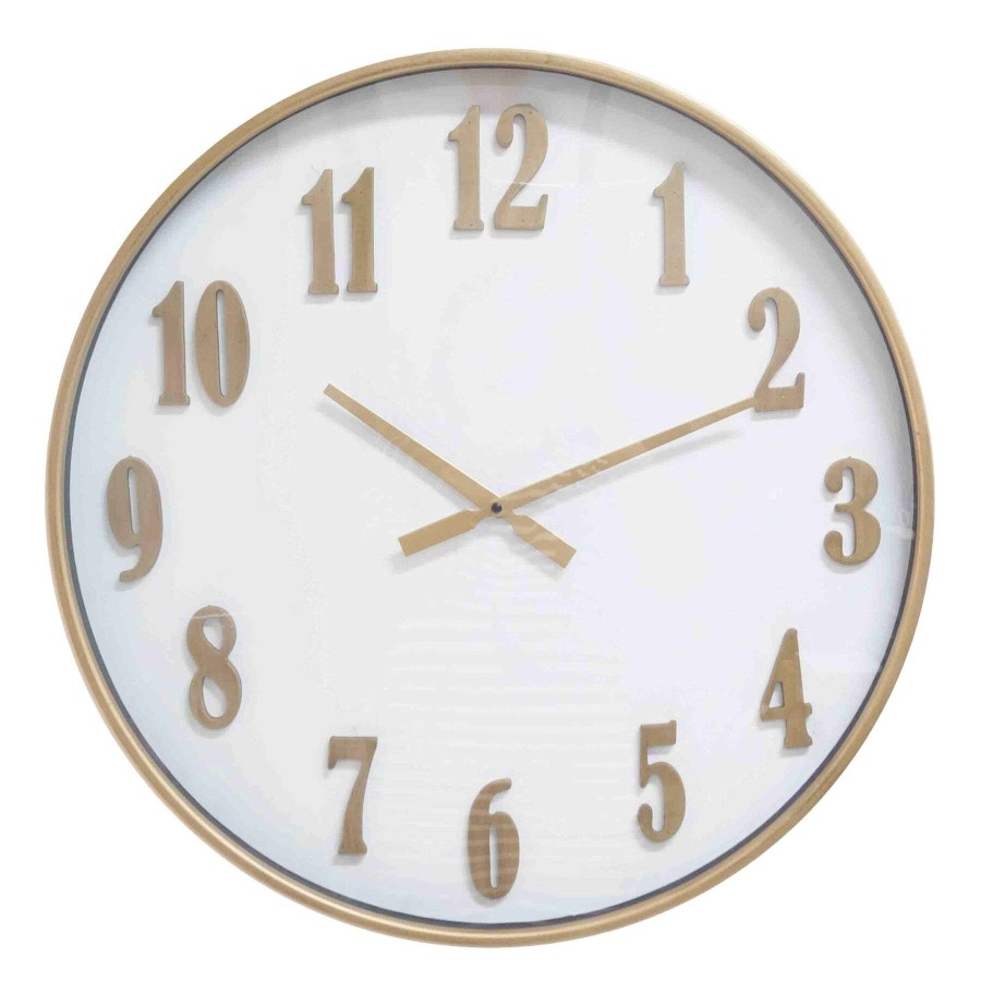 Clocks * | 24In. Gold Metal Clock Online Discount