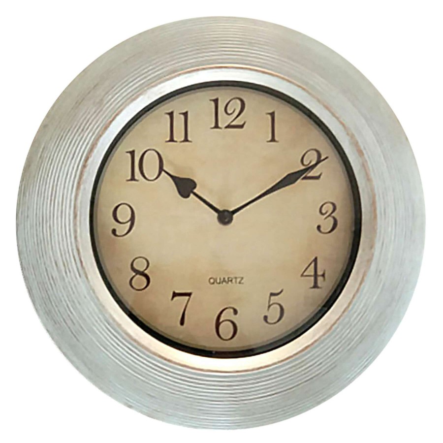 Clocks * | 14X14 Ridged Frame Wall Clock Excellent Quality