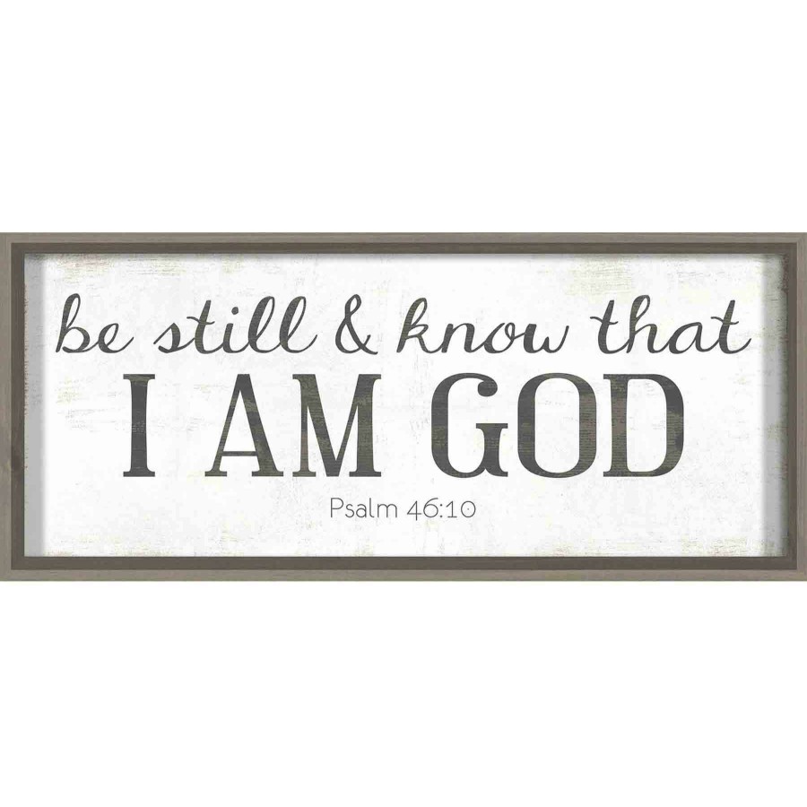 Wall Art * | 8X20 I Am God Framed Textured Wood Plaque Online Discount