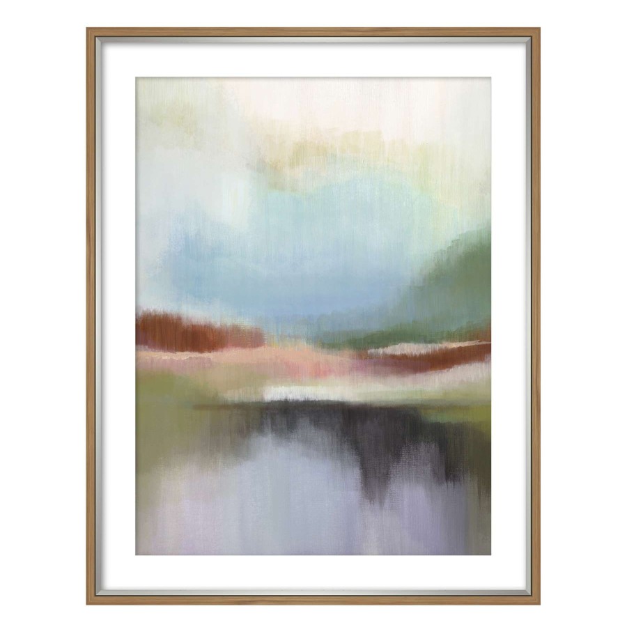 Wall Art * | Honeybloom Glass Framed Abstract Landscape Print Wall Art, 23 29 Glamor Model