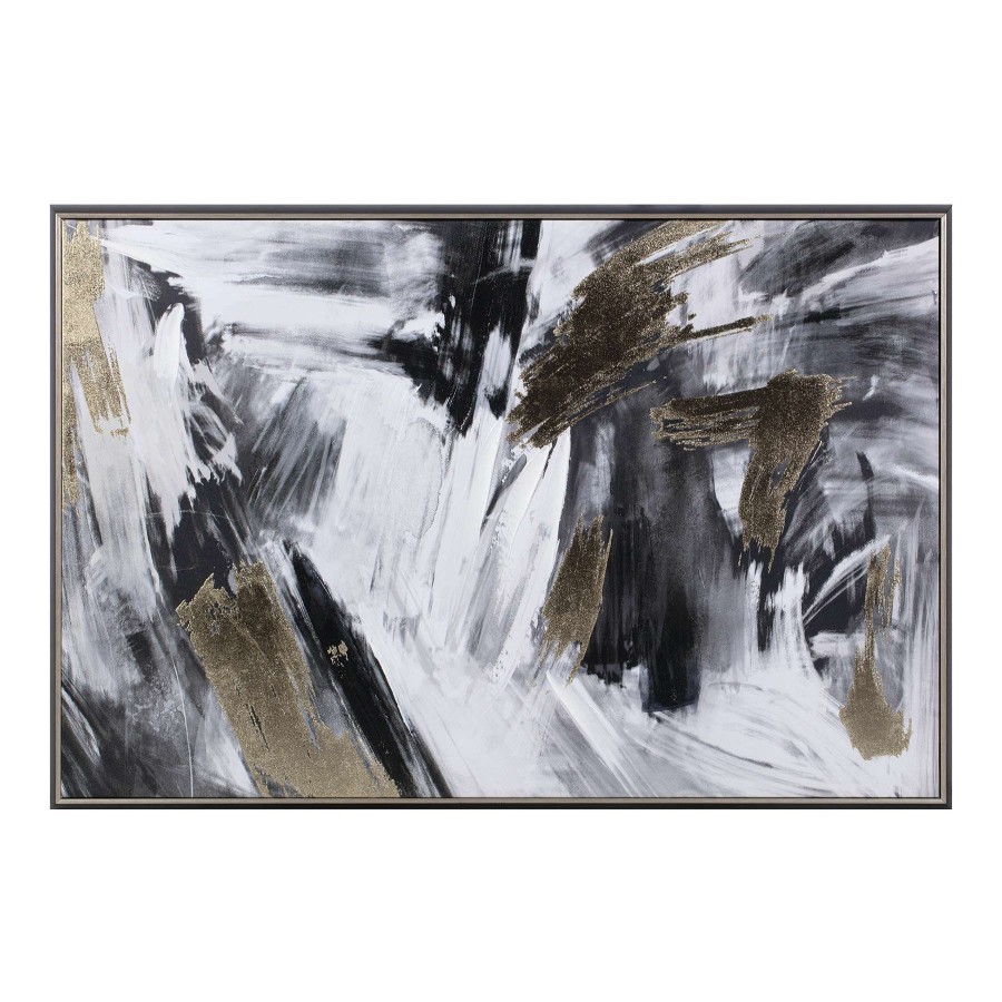 Wall Art * | 48X32 Framed Embellished Abstract Offering Discounts