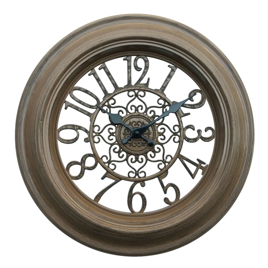 Clocks * | 16D Brown Accent Cutout Clock Hot Sell