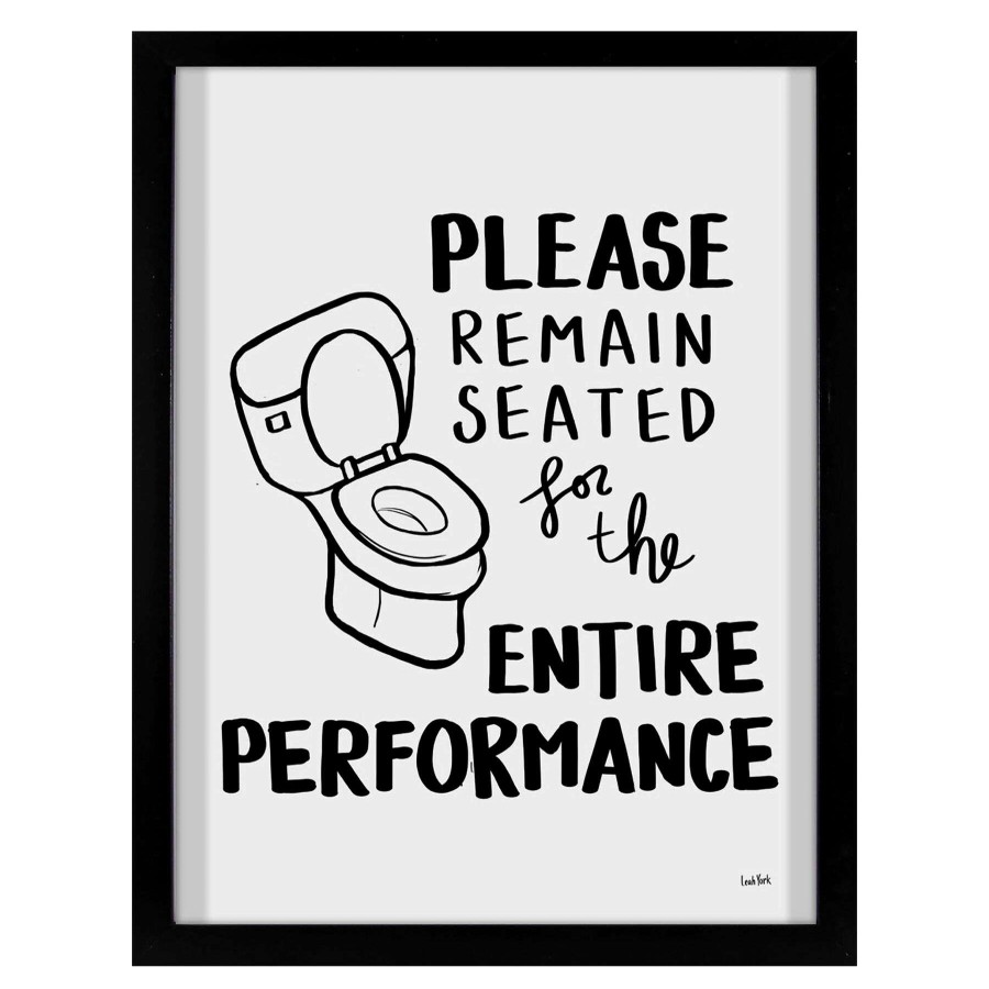 Wall Art * | Please Remain Seated Bathroom Sign Framed Under Glass Half Price