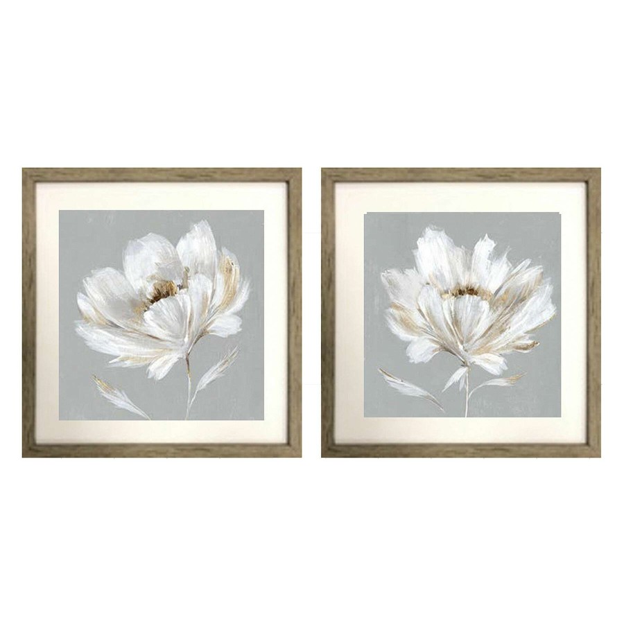 Wall Art * | 17X17 Sleeping Beauty Florals 2-Piece Framed Art Good Quality