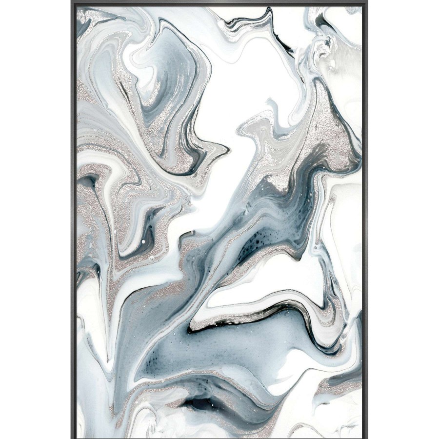 Wall Art * | 25X37 Fluidity Framed Embellished Canvas At Unbeatable Price