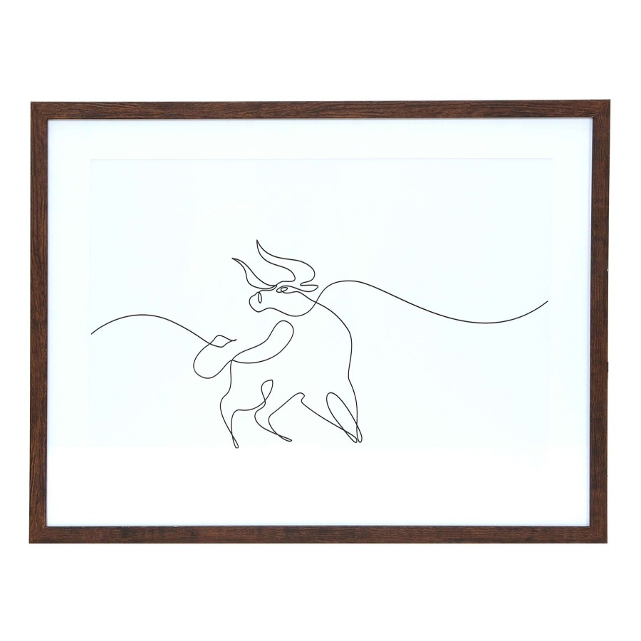 Wall Art * | Ty Pennington Framed Bull Wall Art, 19 25 Latest Fashion