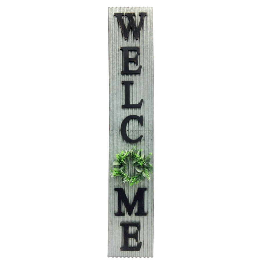 Wall Art * | Galvanized Metal Welcome Sign, 55 Original Model