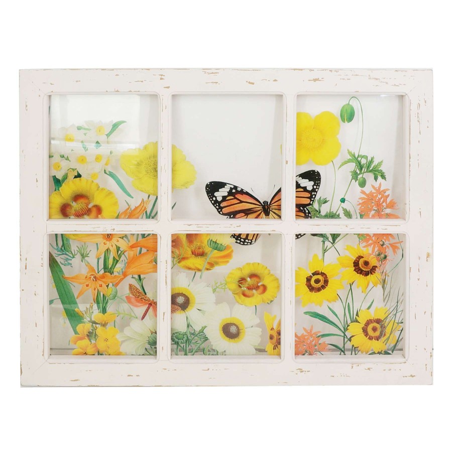 Wall Art * | Yellow Butterfly Window Panel, 19 23.5 Special Style