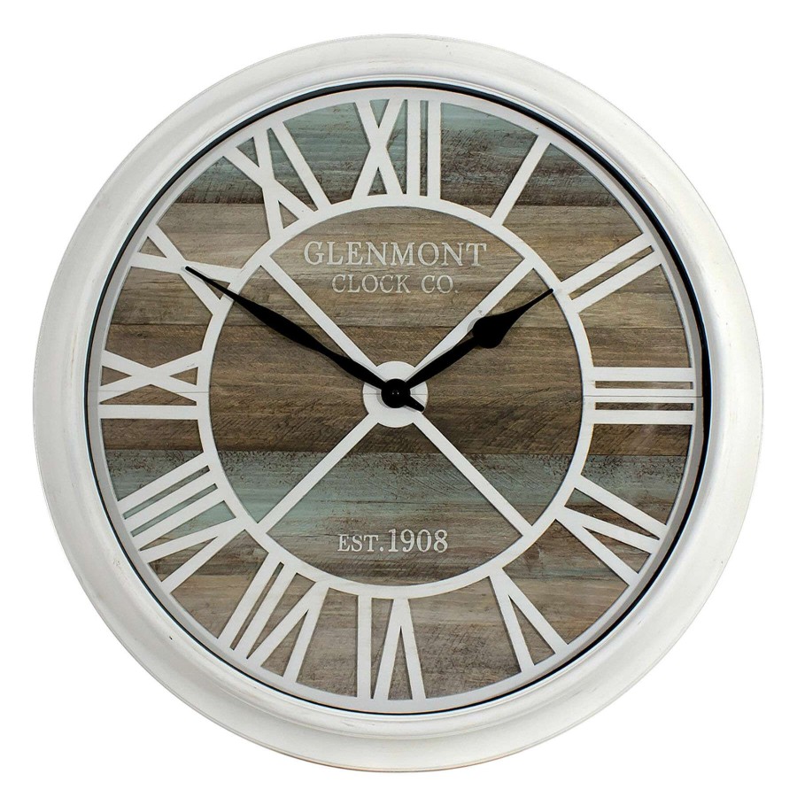 Clocks * | 30X30 Plank Art Wall Clock With Overlay Unique Style