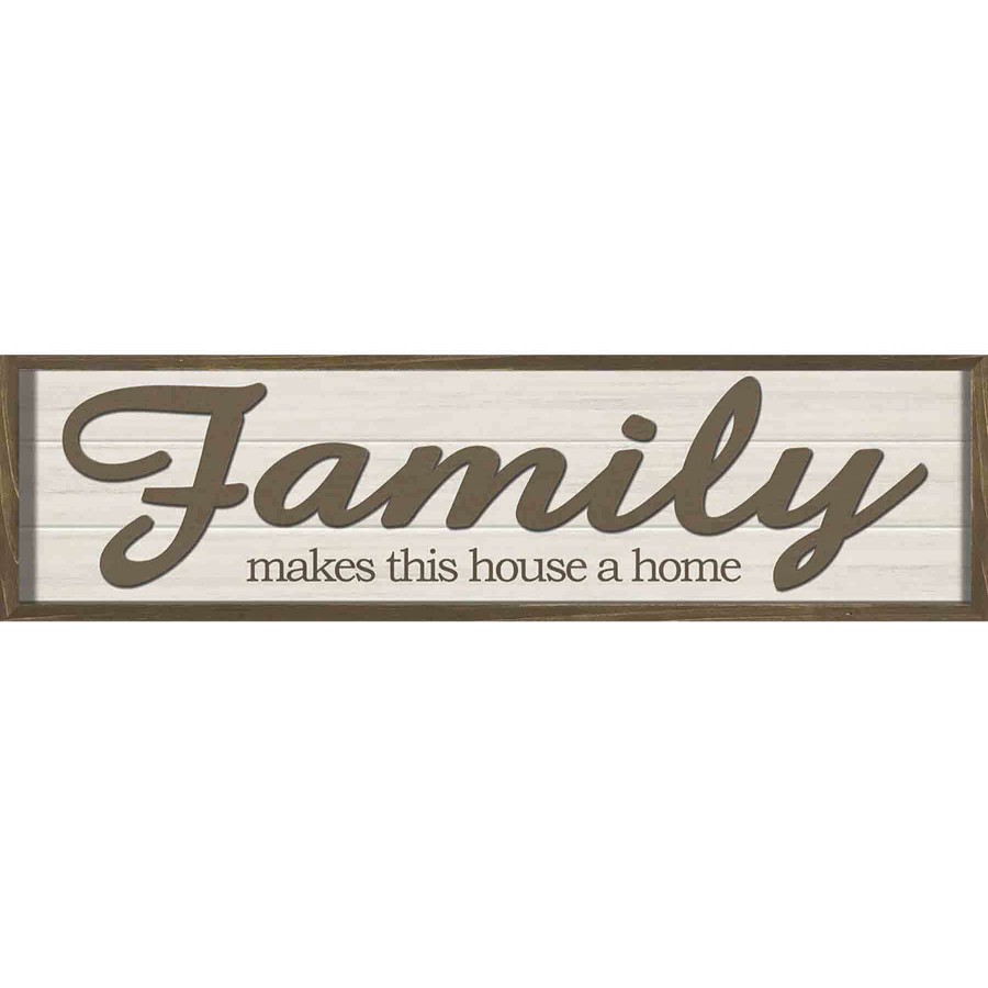 Wall Art * | 8X30 Family Makes This House A Home Framed Plaque With Lifted Word Latest Fashion