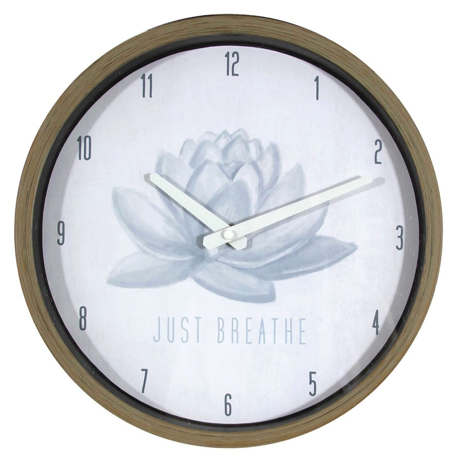 Clocks * | 12X12 Just Breathe Wall Clock Hot Sale