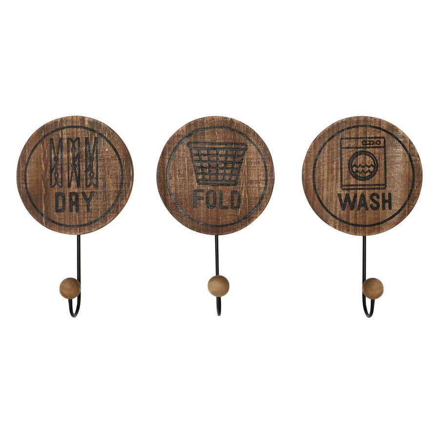 Wall Art * | 5X9 3-Piece Laundry Icons Hooks Online Discount