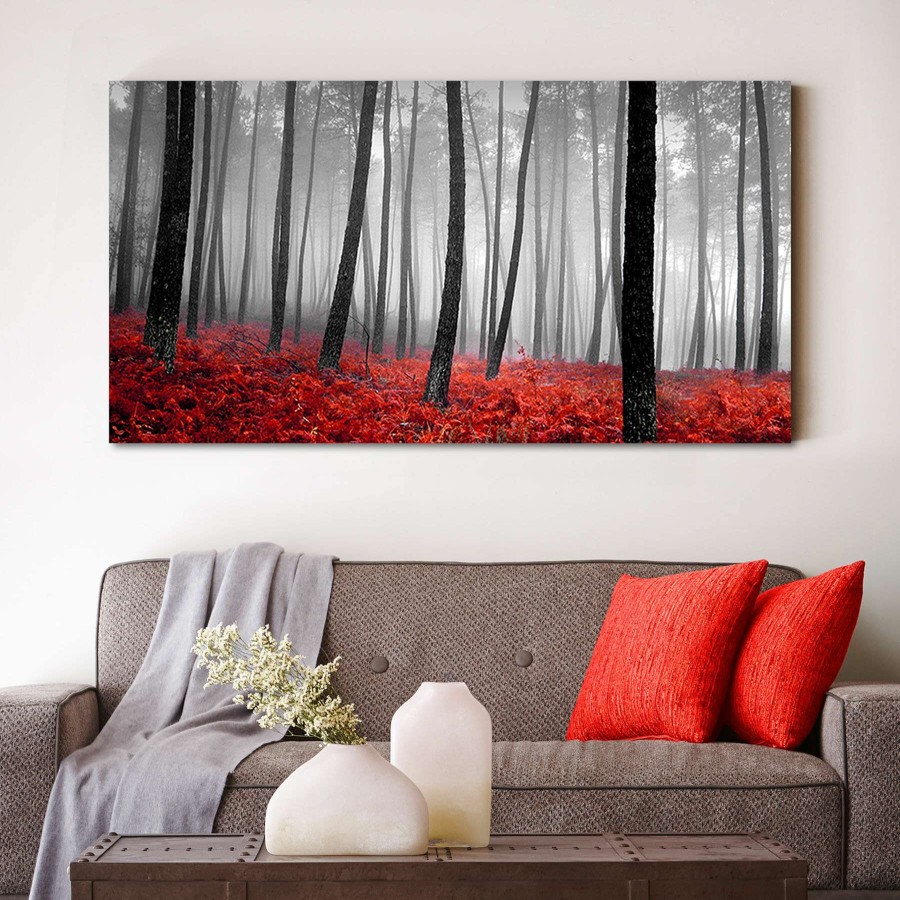 Wall Art * | Autumn Woods Canvas Wall Art, 60 36 Hot Sell