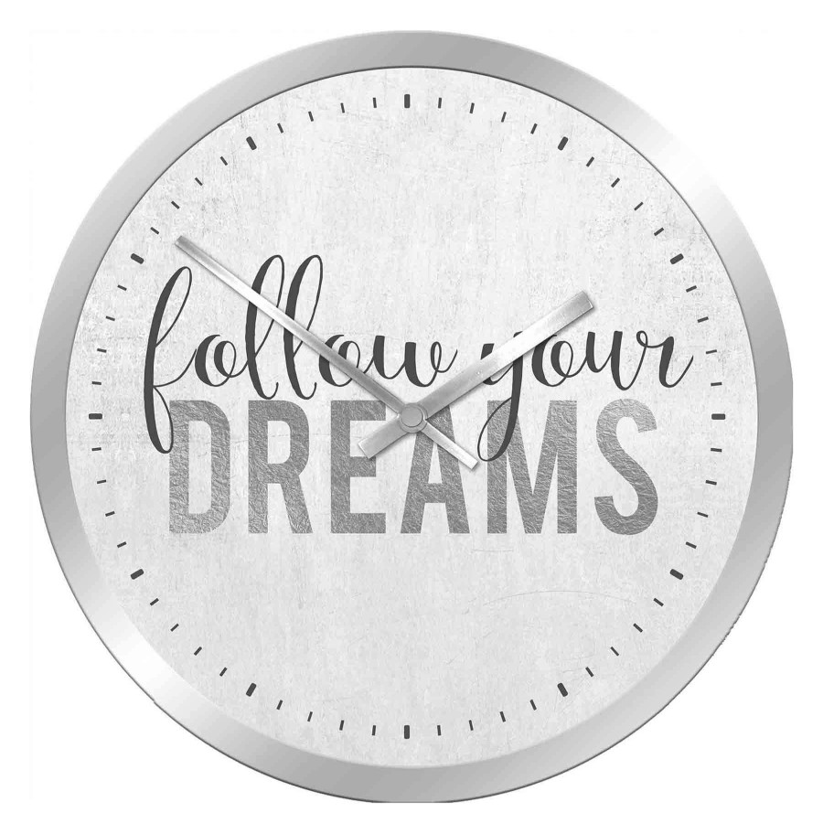 Clocks * | 12X12 Follow Your Dreams Foiled Clock Limited Edition