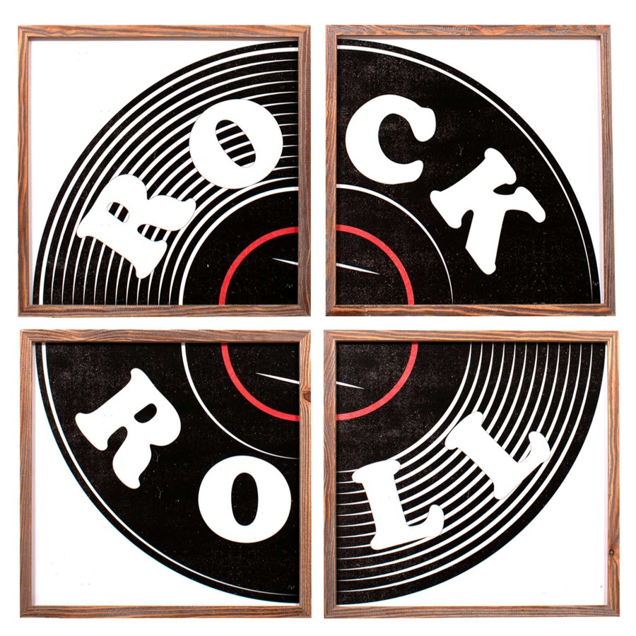 Wall Art * | 16X16 Set Of 4 Rock Roll At Low Price