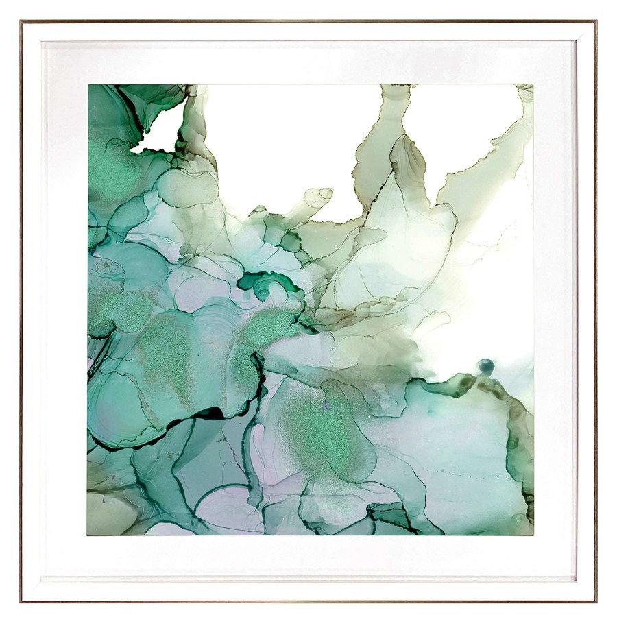 Wall Art * | Laila Ali Glass Framed Emerald Abstract Wall Art, 26 Latest Fashion