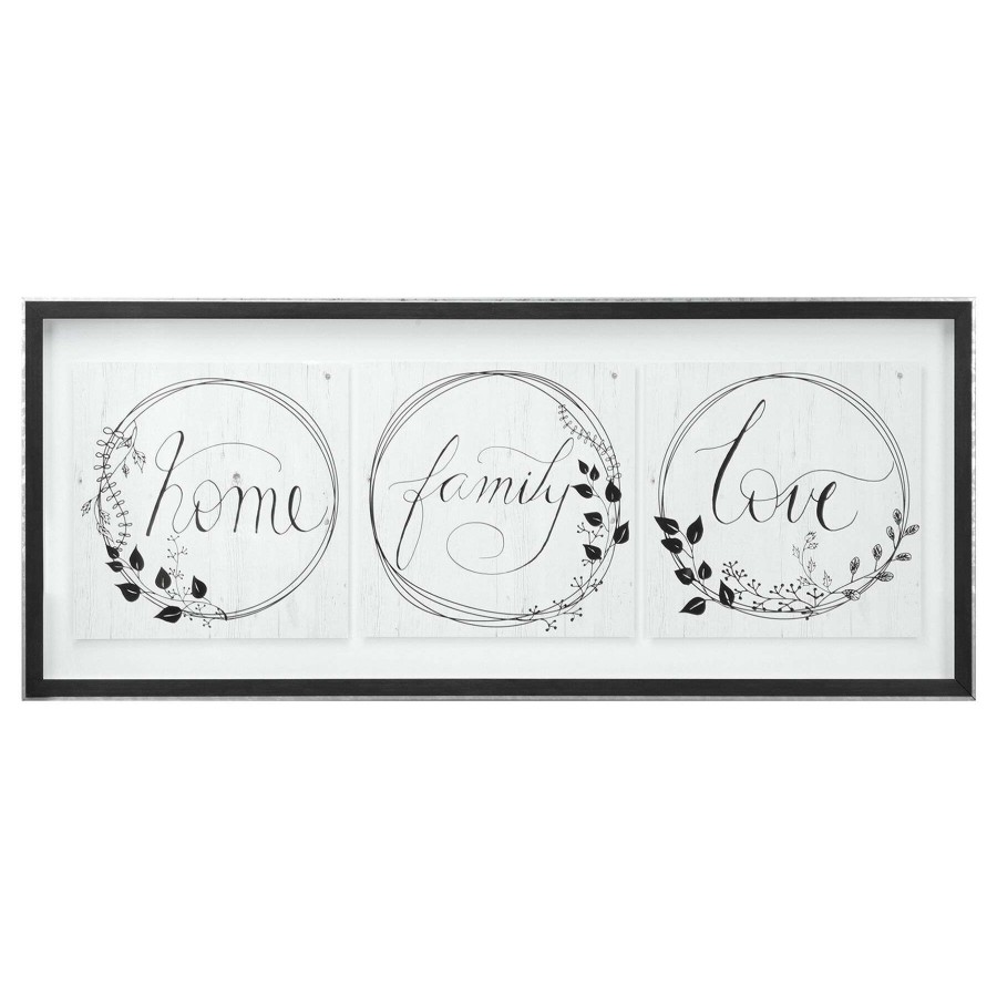 Wall Art * | 41X17 Home Love Family Framed/Glass Art Special Style