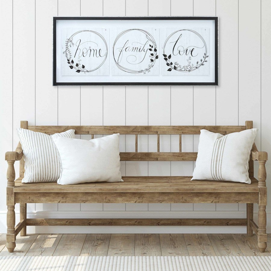 Wall Art * | 41X17 Home Love Family Framed/Glass Art Special Style