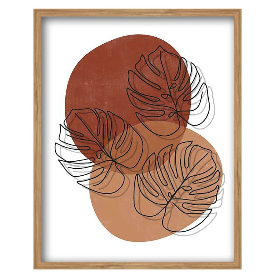 Wall Art * | Tracey Boyd Glass Framed Abstract Leaves Print Wall Art, 17 21 Store